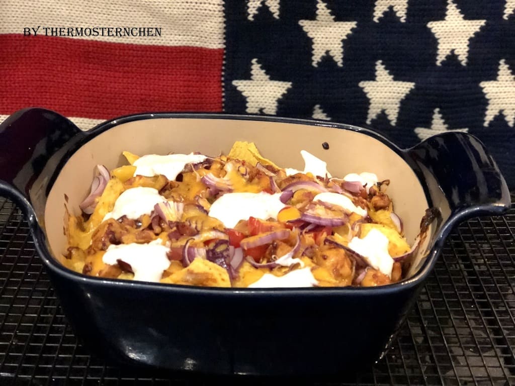 BBQ Chicken Nachos Auflauf