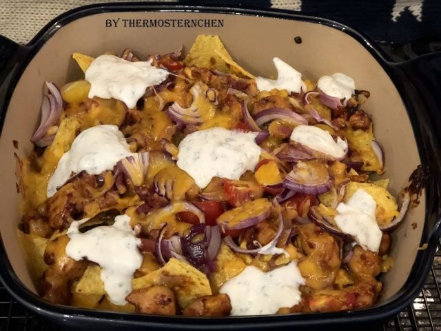 BBQ Chicken Nachos Auflauf