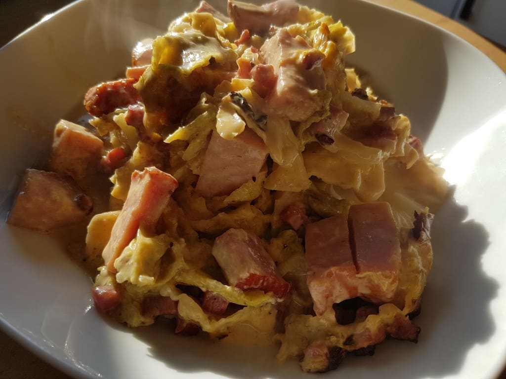 Rahmwirsing Kassler Auflauf aus der Ofenhexe