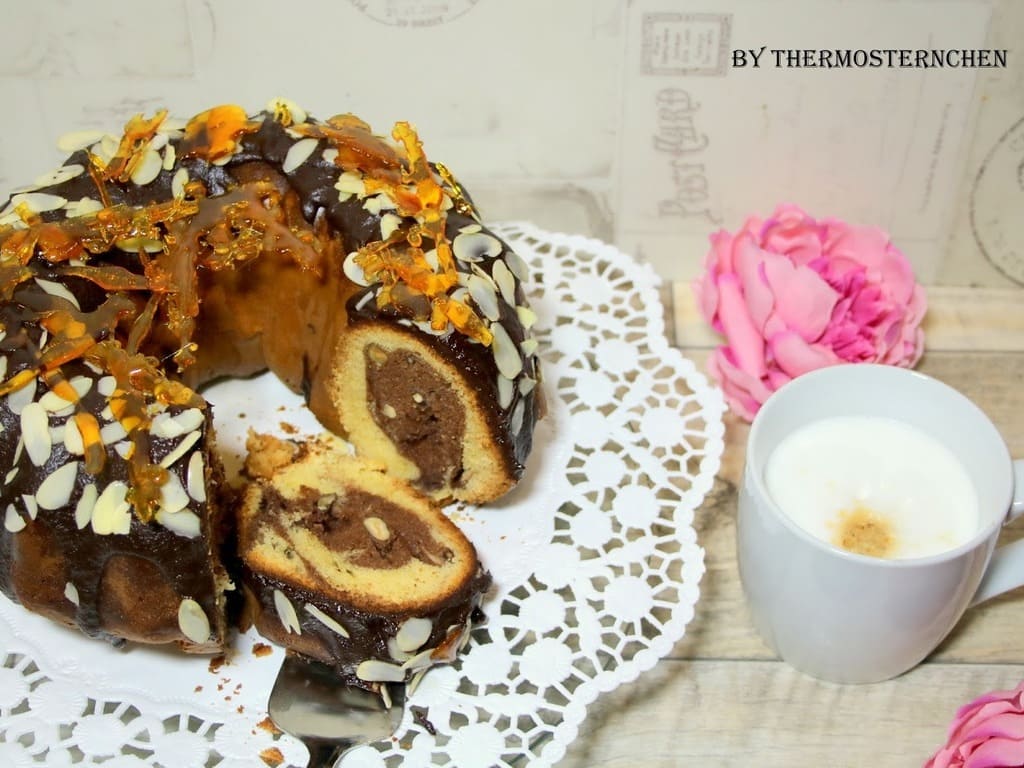 Kaffee – Haselnuss – Marmorkuchen aus der Kranzform
