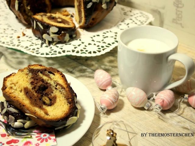 Kaffee - Haselnuss - Marmorkuchen aus der Kranzform