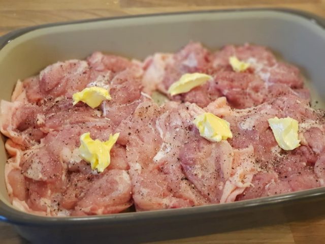 Hähnchen Rillettes aus der rechteckige Ofenhexe®