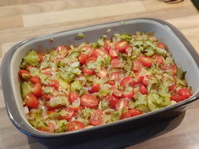 Seelachsfilet ala Hotdog Style in der großen Ofenhexe