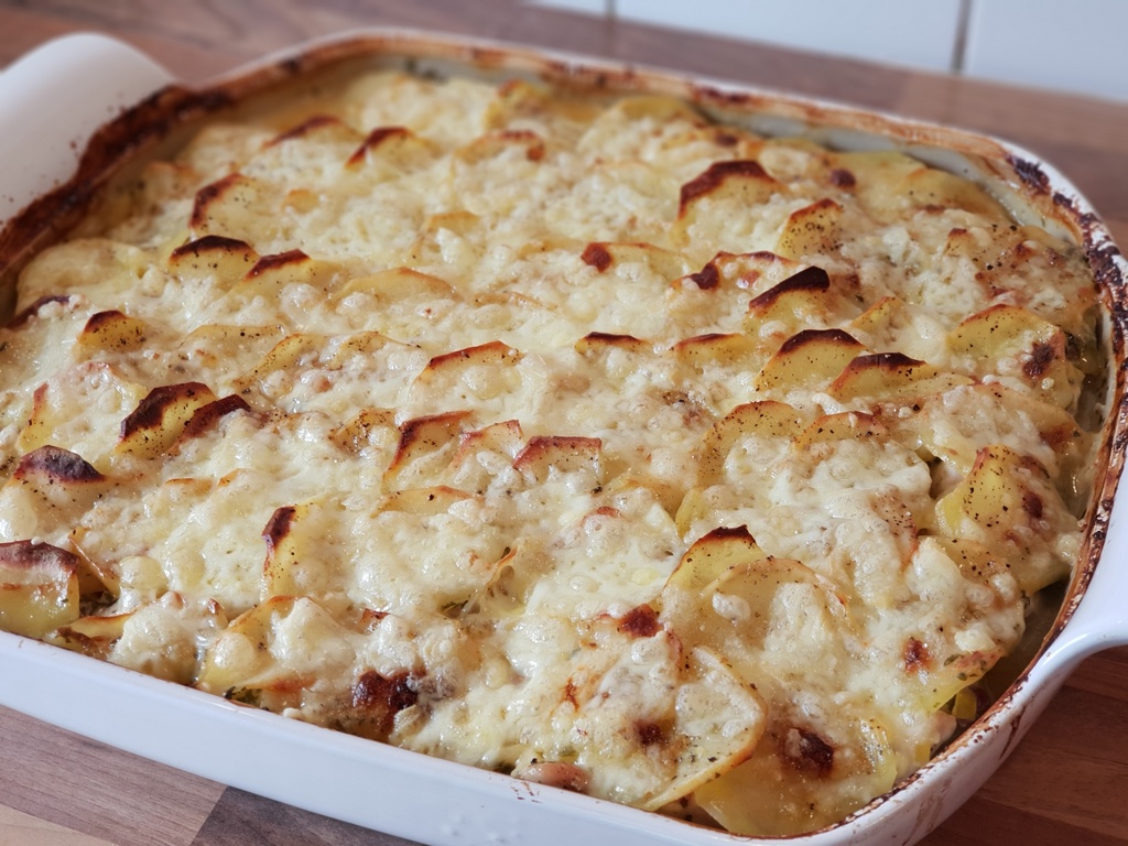 Putengulasch mit Gratinhaube