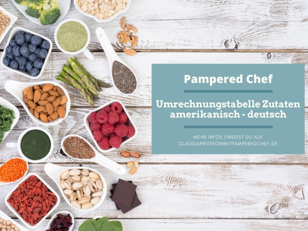 Zutaten Umrechnungstabelle Deutschland / Amerika