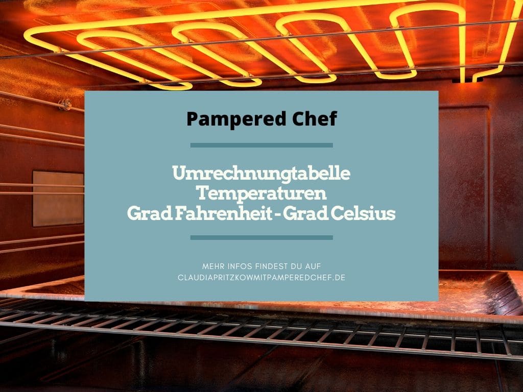 Umrechnungtabelle für Backtemperaturen