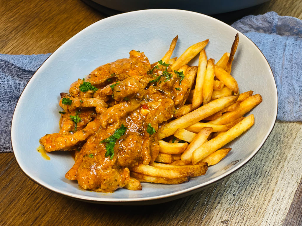 Gyros mit Metaxasoße – Aus dem Air Fryer