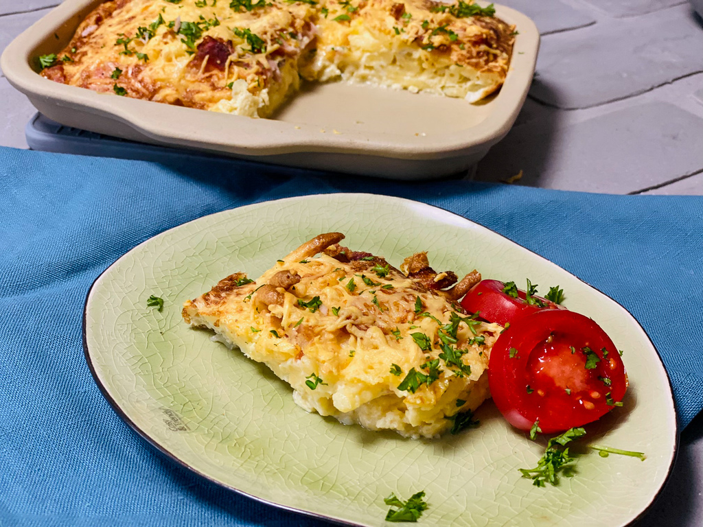 Spätzle Schinken Omelette – Aus dem Air Fryer