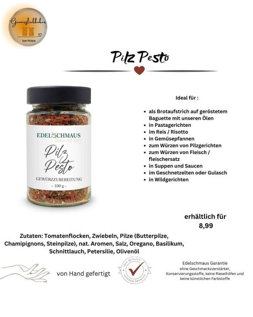 Edelschmaus Gewürz­zubereitungen und Pesto