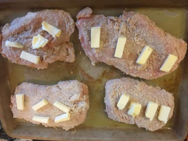 Schnitzel / Kalbsschnitzel auf dem gr. Ofenzauberer wunderbar knusprig und zart