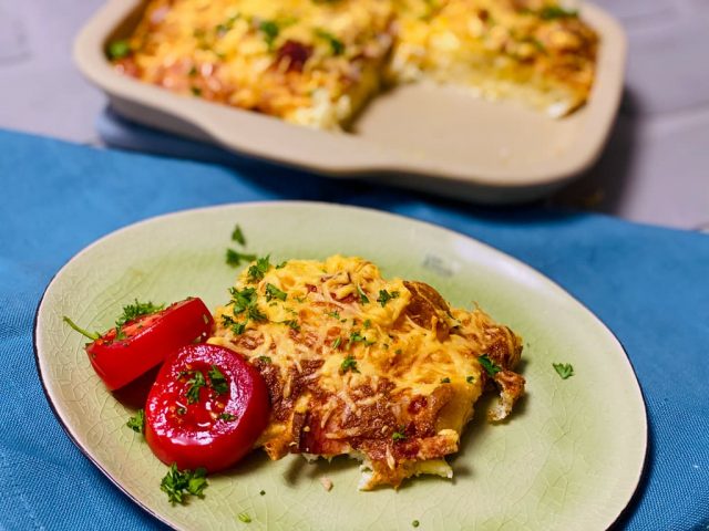 Spätzle Schinken Omelette - Aus dem Air Fryer