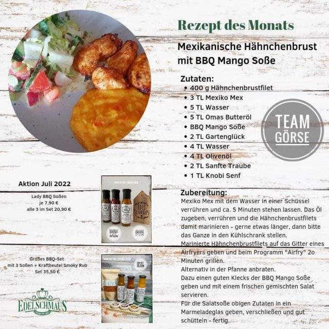 Mexikanische Hähnchenbrust mit BBQ Mango Soße