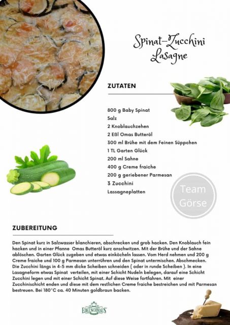 Spinat Zucchini Lasagne