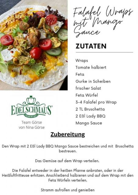 Falafel Wraps mit Mango Sauce