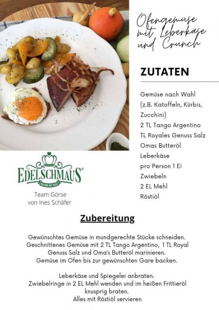 Ofengemüse mit Leberkäse und Crunch