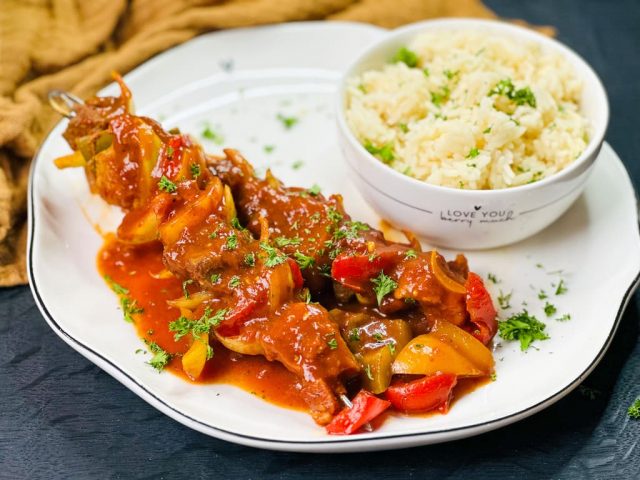 Ofengeschmorte Schaschlik aus dem Grundset