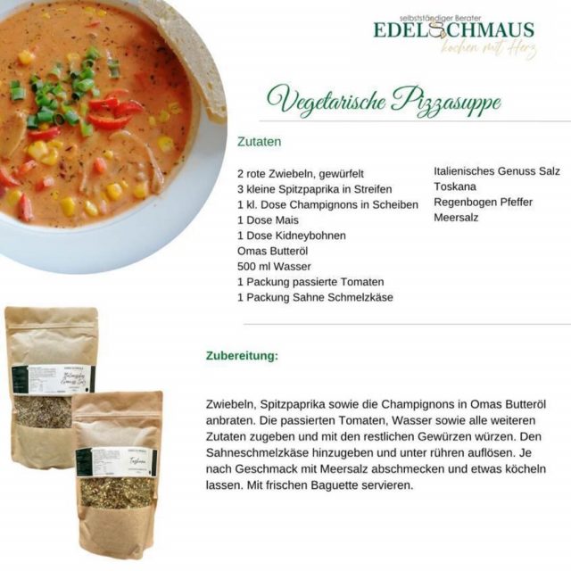 Vegetarische Pizzasuppe