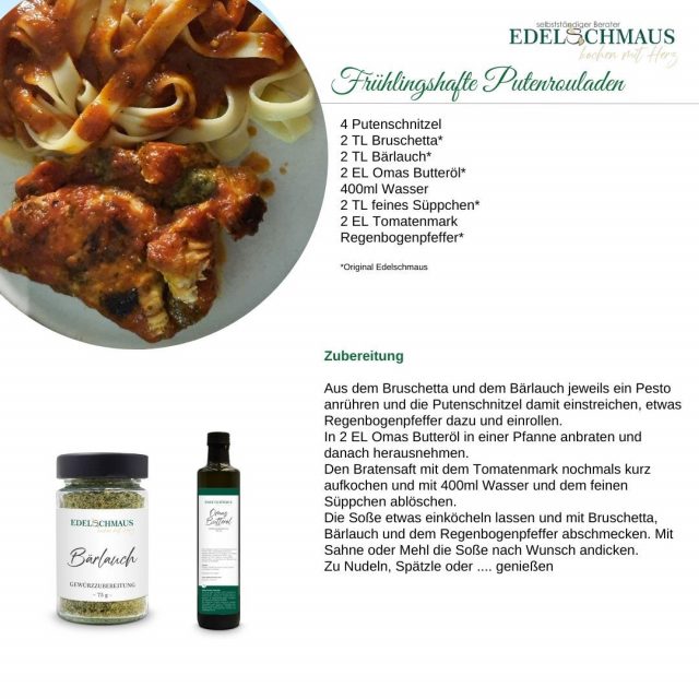 Frühlingshafte Putenroulden