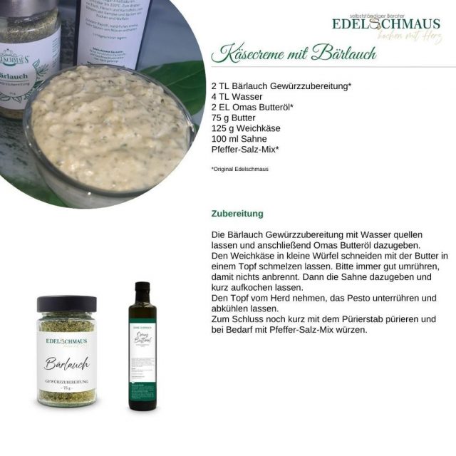 Käsecreme mit Bärlauch