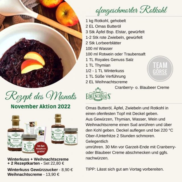 Edelschmaus Team Rezeptkarten