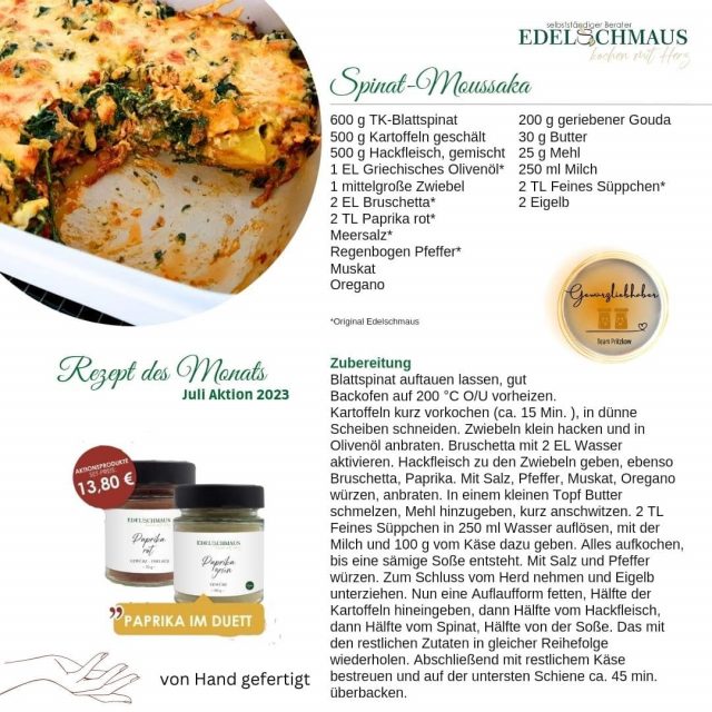 Edelschmaus Team Rezeptkarten