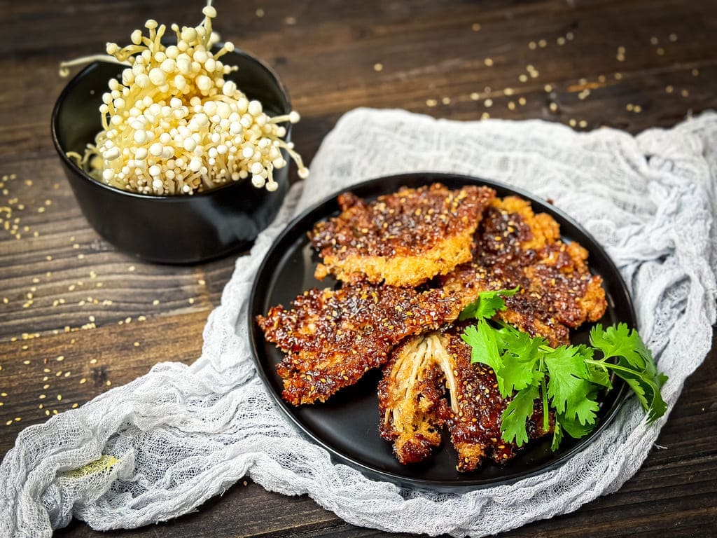 Gebackene Enoki Pilze / Vegan Korean Fried Chicken
