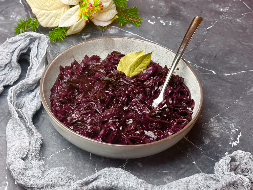Apfelrotkohl aus dem Ofen
