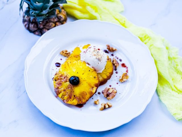 Karamellisierte Ananas aus dem Air Fryer