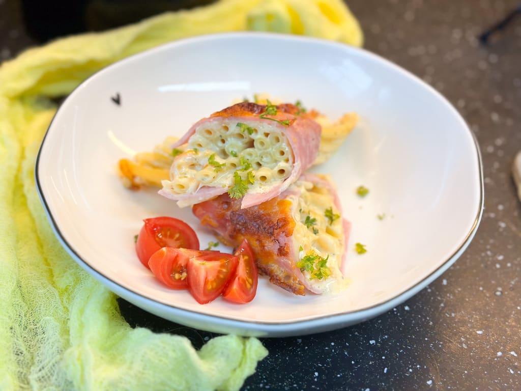 Schinken-Makkaroni-Röllchen